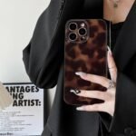 Cute Phone Case for iPhone 16 Pro Case Amber Leopard Full Camera Protective Slim Shockproof Aesthetic-Brown Amber - Image 3