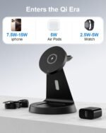 MagSafe Charger - iPhone Charger Stand, 3 in 1 Fast Magnetic Wireless Charger for iPhone 17/16/15/14/13/12 Series - Black - Image 4