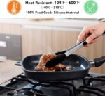 HOTEC Premium Stainless Steel Locking Kitchen Tongs with Silicon Tips, Set of 2-9" and 12" - Image 3