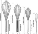 HOTEC 4 Pieces Stainless Steel Whisks Set Wire Whisk Balloon Whisk Egg Beater Kitchen Utensils for Stirring, Beating, Blending - Image 5