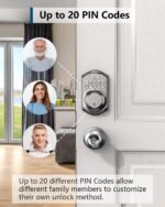 TEEHO TE001 Keyless Entry Door Lock with Keypad - Smart Deadbolt Lock for Front Door with 2 Keys - Auto Lock - Easy Installation - Satin Nickel - Image 3