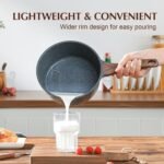 SENSARTE Nonstick Sauce Pan with Lid Saucepan Set, Swiss Granite Coating Sauce Pot Kitchen Cooking Pot Sets, Induction Comptable, Free of Intentionally Added PFOA, 1.5 + 2 QT - Image 4
