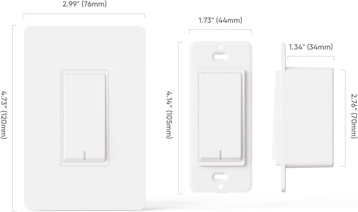 TREATLIFE Smart Light Switch Single Pole Works with Alexa, Google Home and SmartThings, 2.4GHz WiFi Timer Smart Switch, Neutral Wire Required, No Hub Required, FCC Listed, 4 Pack - Image 7