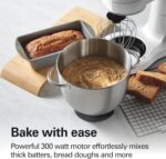 Hamilton Beach Electric Stand Mixer, 4 Quarts, Dough Hook, Flat Beater Attachments, Splash Guard, 7 Speeds with Whisk, Easy-Carry Top Handle, White - Image 3