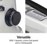 Hamilton Beach Electric Stand Mixer, 4 Quarts, Dough Hook, Flat Beater Attachments, Splash Guard, 7 Speeds with Whisk, Easy-Carry Top Handle, White - Image 5