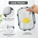 [10-Pack] Glass Meal Prep Containers with Lids, MCIRCO Food Storage Containers with Snap Locking Lids, Airtight Lunch Containers, Microwave, Oven, Freezer and Dishwasher - Image 4