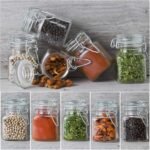 SPANLA Spice Jars, 12 Pack 4oz Small Glass Jars with Airtight Hinged Lid, With 12 Spice Labels & Silicone Funnels, Airtight Glass Jars for Spices, Art Craft Storage (12 Pack) - Image 5
