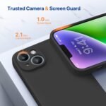 Miracase Designed for iPhone 14 Case with Screen Protector,[Upgraded Enhanced Camera Protection],Shockproof Liquid Silicone Case with Microfiber Lining, 6.1 inch,Black - Image 4