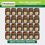 Freshware Meal Prep Containers [50 Pack] 2 Compartment with Lids, Food Storage Containers, Bento Box, BPA Free, Stackable, Microwave/Dishwasher/Freezer Safe (28 oz) - Image 4