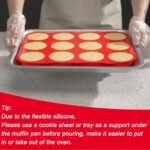 Redfly 2 Pack Silicone Muffin Pan & Cupcake Pans for Baking - 12 Cup Regular Size BPA Free Egg Bites Molds - Image 3