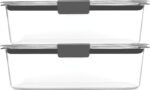 Rubbermaid Brilliance BPA-Free Food Storage Containers with Lids, Airtight Clear Set of 2 (9.6 Cup), Ideal for Lunch, Meal Prep, and Leftovers - Image 3