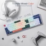 Redragon K668 RGB Gaming Keyboard, 108 Keys Wired Mechanical Keyboard w/Extra 4 Hotkeys, Sound Absorbing Foams, Upgraded Hot-swappable Socket, Mixed Color Keycaps x 2 Sets, Red Switch - Image 3