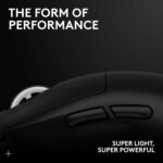 Logitech G PRO X Superlight 2 Wireless Gaming Mouse, 60g Pro-Grade with 5 Programmable Buttons, 44k DPI Sensor, 8kHz Report Rate, USB-C Charging for PC/Mac - Black - Image 3