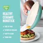 GreenLife Soft Grip 16 Piece Cookware Set, Non-Toxic PFAS-Free Ceramic Nonstick, Pots, Frying, Sauce, Saute, Glass Lids, Stay-Cool Handles, Wobble Free Bases, Dishwasher & Oven Safe, Turquoise - Image 3