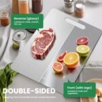 2 Pack Titanium Cutting Board, 100% Pure Titanium Cutting Boards For Kitchen, Non-Slip Chopping Board, Dishwasher Safe, Easy to Clean, Durable & Hygienic for Meat, Vegetables, Fruits (13 * 9) - Image 4