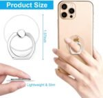 Transparent Phone Ring Holder Stand 2 Pcs, 360° Rotation Cell Phone Ring Holder Mobile Finger Kickstand Hand Phone Grip for iPhone, Clear Phone Ring for Phone Case (Round) - Image 3