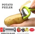 GANNK Potato Apple Vegetable Peelers for Kitchen, I and Y Peelers for Fruit Veggie Potatoes Carrot Cucumber, 3 in 1 Blade Spin Design With Julienne Function - Image 3