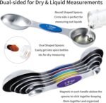 TILUCK measuring cups and magnetic measuring spoons set, stainless steel measuring cups, 6 double-sided stainless steel measuring spoons & 1 leveler (12) - Image 4