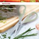 KitchenAid All Purpose Kitchen Shears with Protective Sheath Durable Stainless Steel Scissors, Dishwasher Safe, Soft Grip Comfort Handle, 8.72 Inch, Pistachio - Image 4