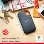 SanDisk 1TB Extreme Portable SSD - Up to 1050MB/s, USB-C, USB 3.2 Gen 2, IP65 Water and Dust Resistance, Updated Firmware - External Solid State Drive - SDSSDE61-1T00-G25 - Image 3