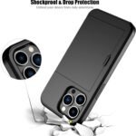 Nvollnoe for iPhone 13 Pro Case with Card Holder Heavy Duty Protective Dual Layer Shockproof Hidden Card Slot Slim Wallet Case for iPhone 13 Pro for Men&Women(Black) - Image 4