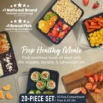 Bentgo Prep - 20-Piece 3-Compartment Reusable Meal Prep Containers with Lids, PFAS & BPA Free Materials, Durable, Microwave, Freezer, & Dishwasher Safe To Go Food Storage (Navy Blue) - Image 3