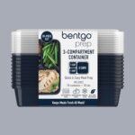 Bentgo Prep - 20-Piece 3-Compartment Reusable Meal Prep Containers with Lids, PFAS & BPA Free Materials, Durable, Microwave, Freezer, & Dishwasher Safe To Go Food Storage (Navy Blue) - Image 4