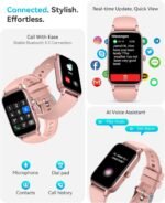 Fitness Tracker for Women Men, Activity Smart Watch Compatible with Android iPhone, Step Counter with 110+ Sports, Sleep Monitor, Calorie Counter, IP68 Waterproof (Pink, 1.57) - Image 3