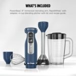 Ninja Immersion Blender and Whisk, Hand Stick Blender, 4 Speeds, with SplatterShield and PanProtect, 4-Cup Blending Vessel, Dishwasher Safe, 5-ft Cord, Ergonomic, Deep Navy, CI201ND - Image 6