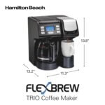 Hamilton Beach FlexBrew Trio 2-Way Coffee Maker, Compatible with K-Cup Pods or Grounds, Combo, Single Serve & Full 12c Pot, Black - Fast Brewing (49902) - Image 5