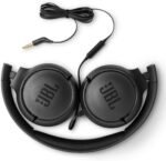 JBL Tune 500 - Wired on-ear headphones, JBL Pure Bass Sound, 1-button remote/mic, Tangle-free flat cable, Lightweight and foldable design, Ask Siri or Google Now (Black) - Image 4