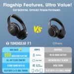 Bluetooth Headphones Over Ear, 80 Hrs Playtime Wireless Headphones with ENC Mic, Deep Bass EQ, Foldable Comfort for Travel, Gym & Commuting, Stocking Stuffers - Image 3