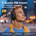 Bluetooth Headphones Over Ear, 80 Hrs Playtime Wireless Headphones with ENC Mic, Deep Bass EQ, Foldable Comfort for Travel, Gym & Commuting, Stocking Stuffers - Image 4