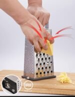 Kaishun Cheese Grater, Box Grater for Cheese Stainless steel Vegetable Slicer Food Shredder 4-sided Convenience for kitchen - Image 4