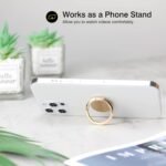 [2 Pack] Small Round Sparkling Cell Phone Ring Holder Stand,360 Degree Rotation and 180 Degree Adjustable Finger Ring Kickstand with Polished Metal Phone Grip (Gold) - Image 4