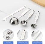 10-Piece Stainless Steel Measuring Cups and Spoons Set for Home Baking Essentials, Dishwasher Safe Kitchen Tools - Image 6
