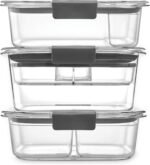 Rubbermaid Brilliance BPA-Free 3 Set Food Storage Containers with Lids, Removable Trays, Airtight, Leak-Proof, Ideal for Meal Prep, Lunch, and Leftovers - Image 3