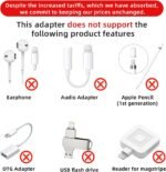 4 Pack Lightning to USB C Adapter for iPhone 15/16/17 Pro/17 Pro Max,for iPhone 17/16 Charger,17/16 Accessories,Fast Charging & Data Transfer,USB C Charger Connector Cable,Not for Audio/OTG - Image 3