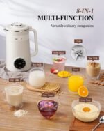 8 in 1 Nut Milk Maker Blender, 32oz Homemade Soy, Almond, Oat, Coconut, Plant Based and Non Dairy Beverages, Automatic Soybean Machine With Delay Start/Keep Warm/Boil Water, Cream - Image 3
