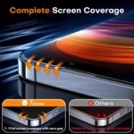 TOCOL for iPhone 15 Pro Max Screen Protector 9H Hardness Military Grade Shatterproof HD Tempered Glass for Full Coverage Easy Installation 2 Pack - Image 4