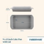 Farberware Nonstick Bakeware Baking Pan With Lid / Nonstick Cake Pan With Lid, Rectangle - 9 Inch x 13 Inch, Gray - Image 3