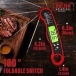 Meat Thermometer Digital - Instant Read Waterproof Food Thermometer with Backlight for Cooking, Grill, Candy, Kitchen & Stocking Stuffers for Men - Red - Image 4