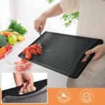 Extra Large Cutting Boards, Plastic Cutting Boards for Kitchen (Set of 3) Cutting Board Set Dishwasher Chopping Board with Juice Grooves Easy-Grip Handles, Dark Grey, Empune - Image 4