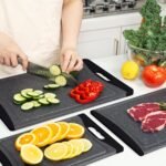 Extra Large Cutting Boards, Plastic Cutting Boards for Kitchen (Set of 3) Cutting Board Set Dishwasher Chopping Board with Juice Grooves Easy-Grip Handles, Dark Grey, Empune - Image 6