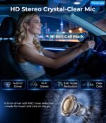 Wireless Earbuds Bluetooth Headphones, 50H Playtime Ear Buds with Mic, LED Digital Display Charging Case, IPX7 Waterproof, Deep Bass Stereo, in-Ear Earphone for iPhone Andriod Phone - Image 4