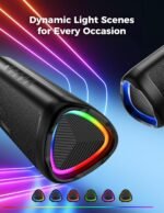 Bluetooth Speaker with HD Sound, Portable Wireless, IPX5 Waterproof, Up to 20H Playtime, TWS Pairing, BT5.3, for Home/Party/Outdoor/Beach, Electronic Gadgets, Birthday Gift (Black) - Image 4