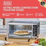 BLACK+DECKER TO3250XSBD 8-Slice Extra Wide Convection Countertop Toaster Oven, Includes Bake Pan, Broil Rack & Toasting Rack, Stainless Steel/Black - Image 3