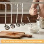 Markeny 4 Pieces Stainless Steel Soup Ladle Metal Handle Ladle with Pouring Rim,1oz/2oz/3oz/5oz Set Ladles for Cooking Soup Sauce - Image 4