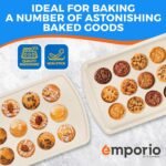 Stackable Baking Pan Set - Deluxe Nonstick White Marble Coating, Carbon Steel Bakeware Sets, PFOA, PFOS, PTFE Free, Recipe Booklet Included, Oven Safe (Up to 450°F), Set of 7 - White - Image 6