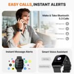Smart Watch for Women Men,(Answer/Make Call) 1.83'' Fitness Activity Tracker Smartwatch for Android iPhone iOS Compatible,IP68 Waterproof Step Counter Watch with Sleep Monitor, 2 Traps - Image 3